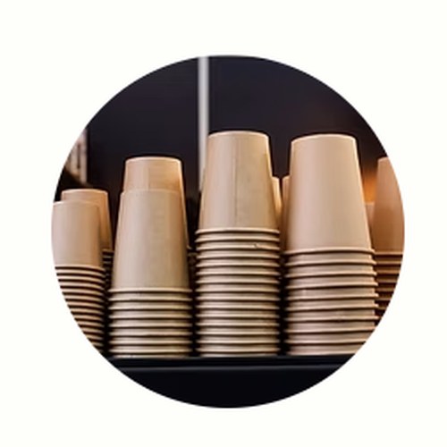 Stacked paper cups